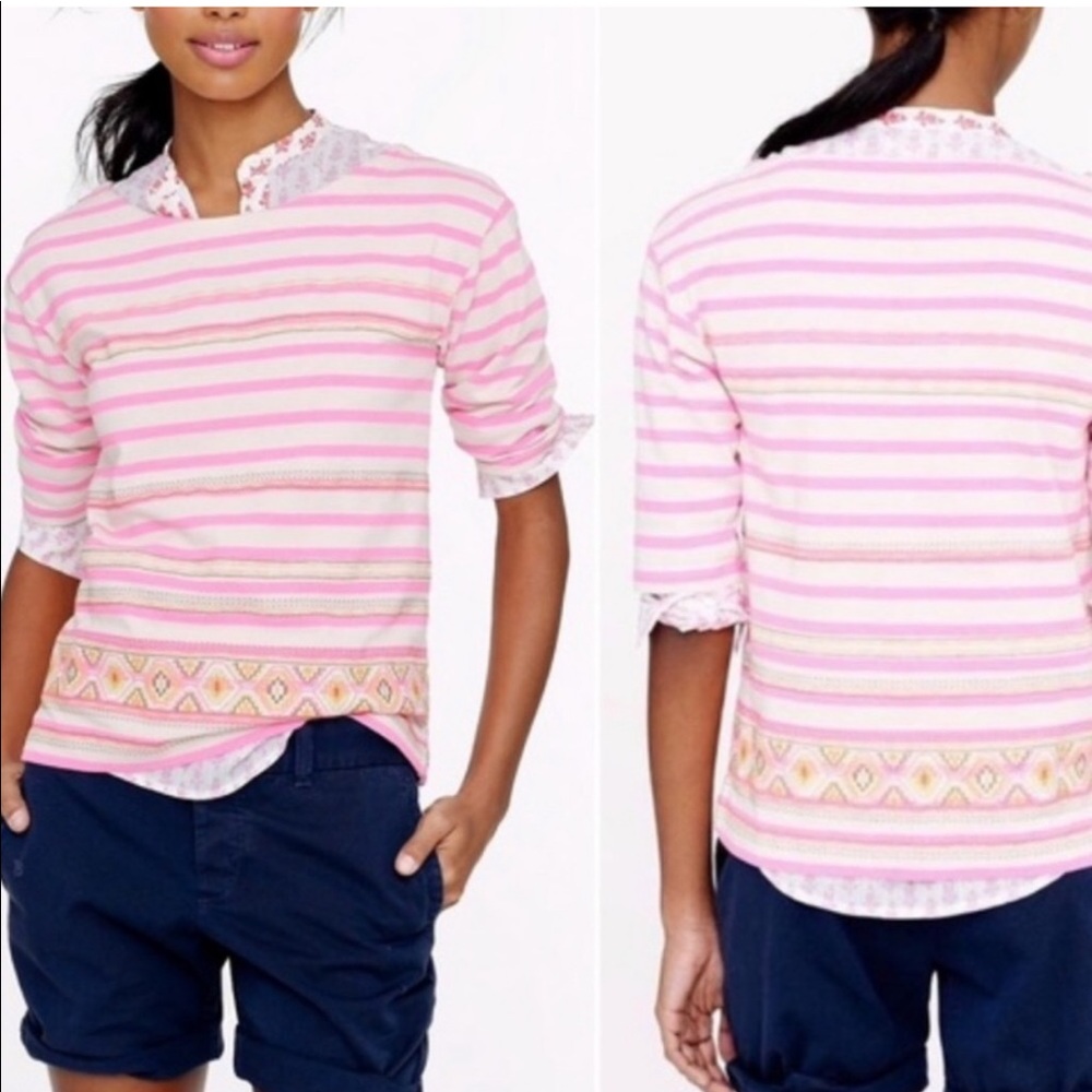 J. Crew Jared Striped Tribal Top